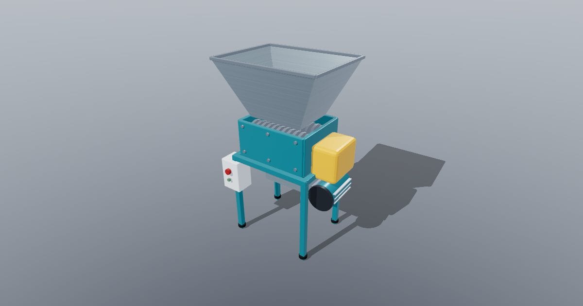 HDPE plastic shredder with hopper