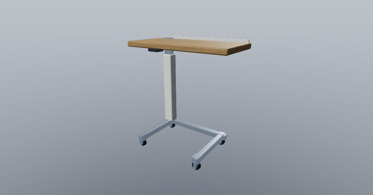 Height adjustable overbed table
