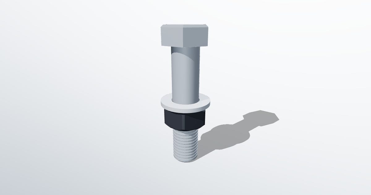 Hex bolt M20 with nut and washer
