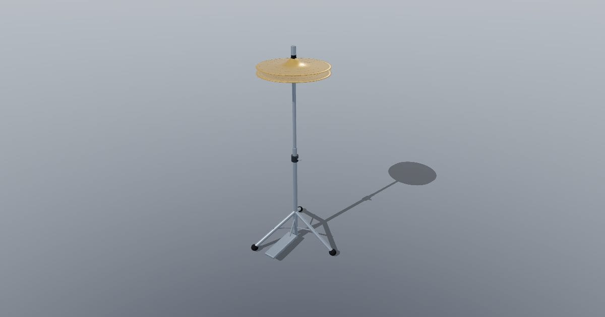 Hi-hat cymbals with pedal stand