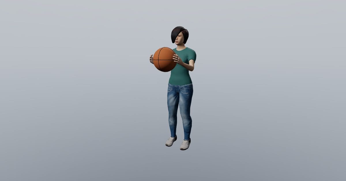 Holding a ball - 3D Person, Sports