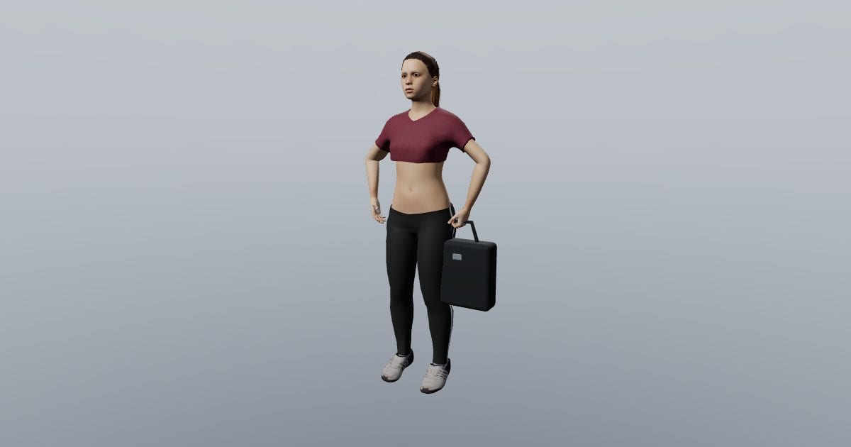 Holding a briefcase - 3D Person, Everyday tasks