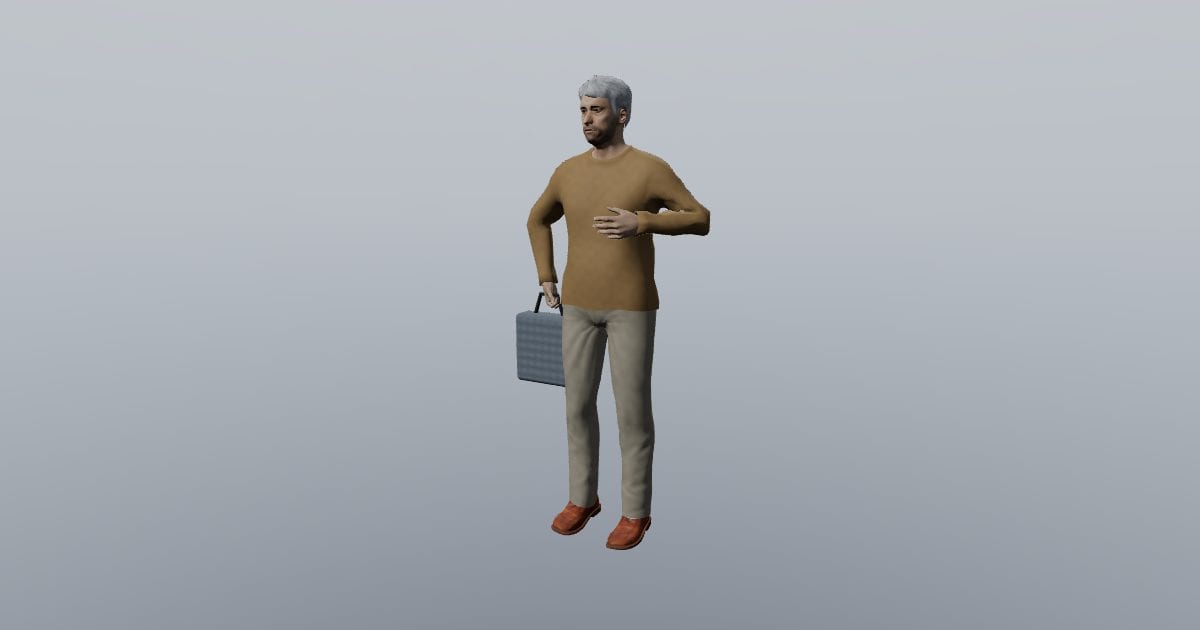 Holding a shopping tote - 3D Person, Everyday tasks