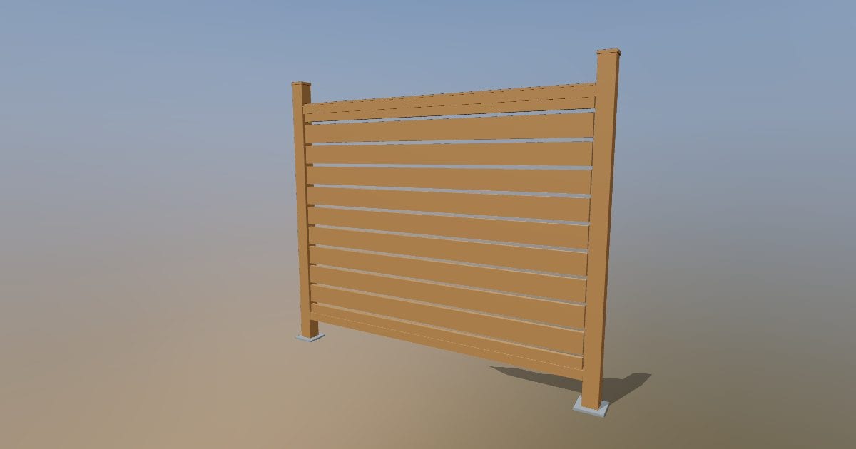 Horizontal cedar fence - Original exterior CAD