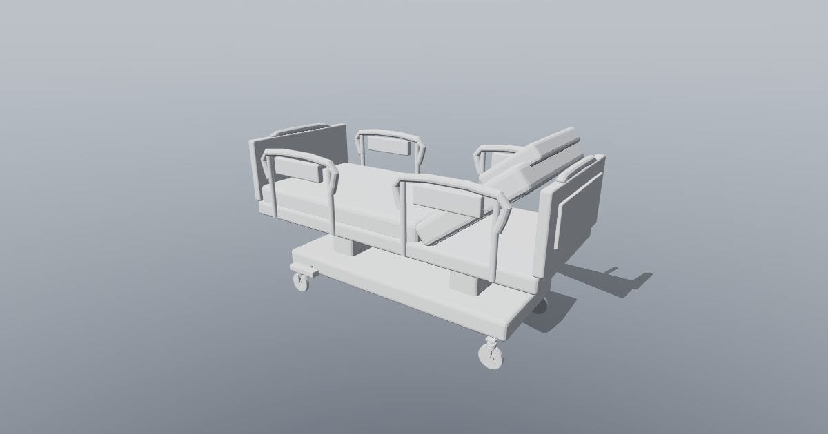 Hospital bed raised backrest (3MF)