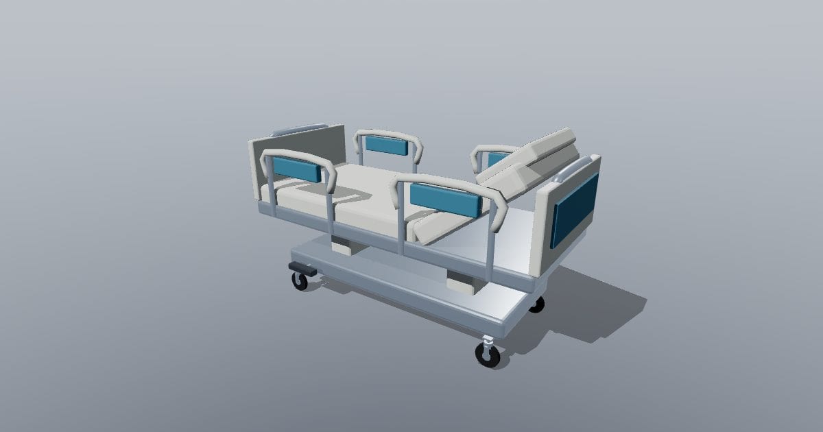 Hospital bed raised backrest