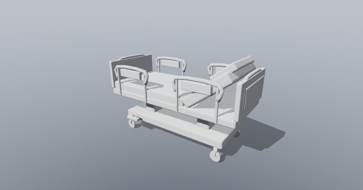 Hospital bed raised backrest (Collada DAE)