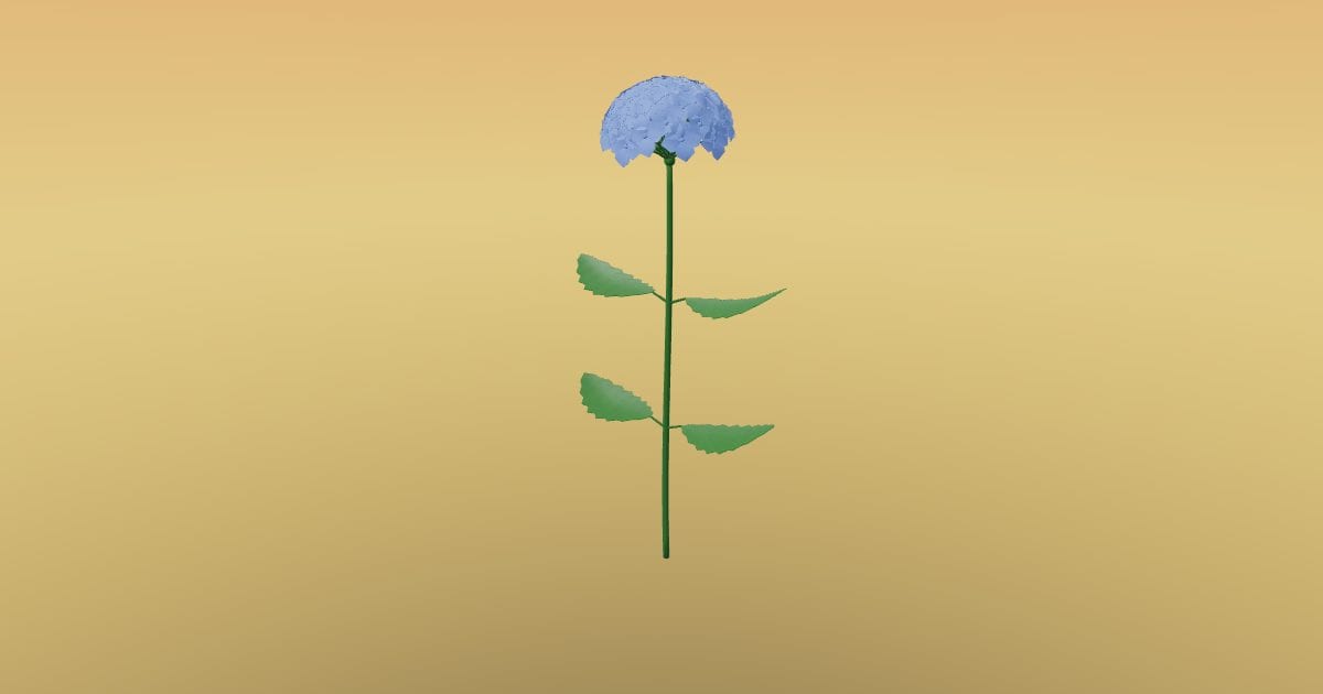 Hydrangea flower with stem