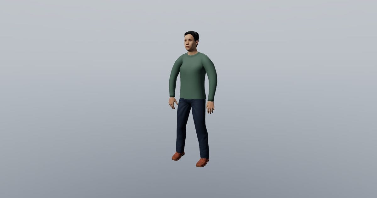 Idle standing - Sam 3D Person, Animated