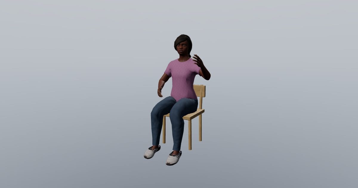 Imani - 3D Person, Teenager seated