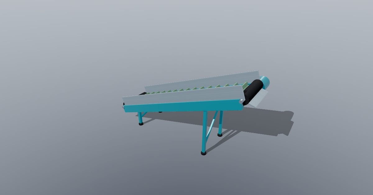 Inclined flake conveyor with side walls