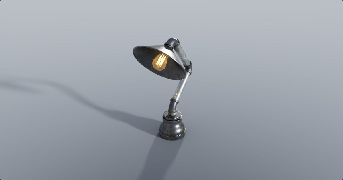 Industrial pipe desk lamp