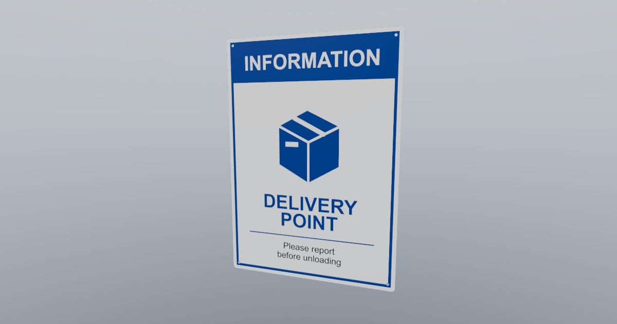 Information: delivery point sign