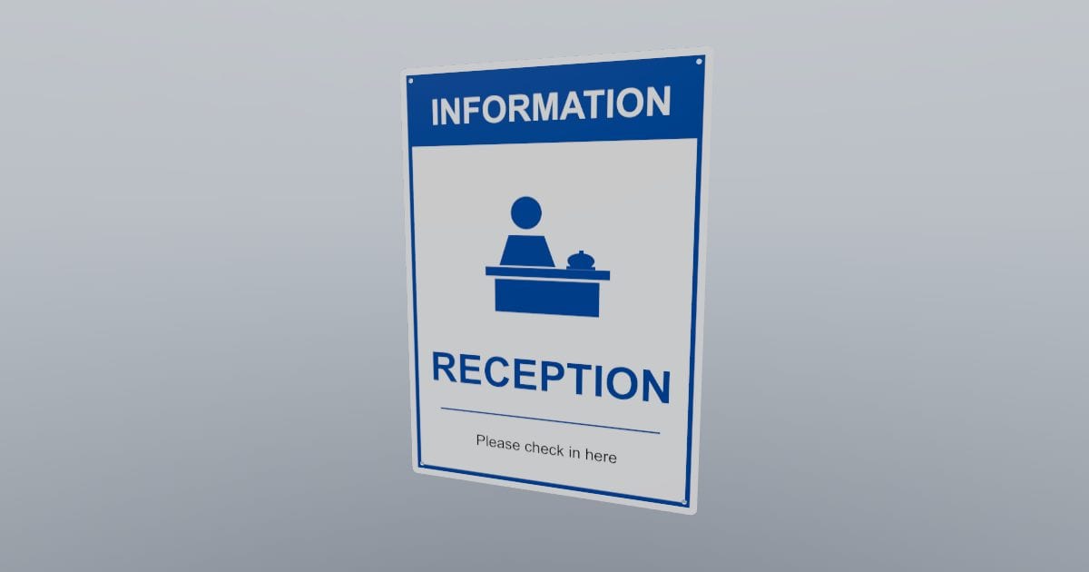 Information: reception sign