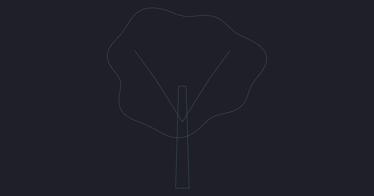 Irregular deciduous large elevation - CAD Block