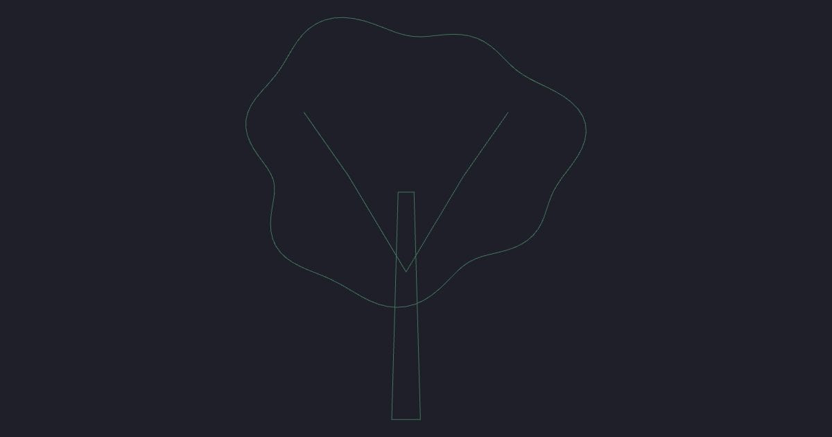 Irregular deciduous medium elevation - CAD Block