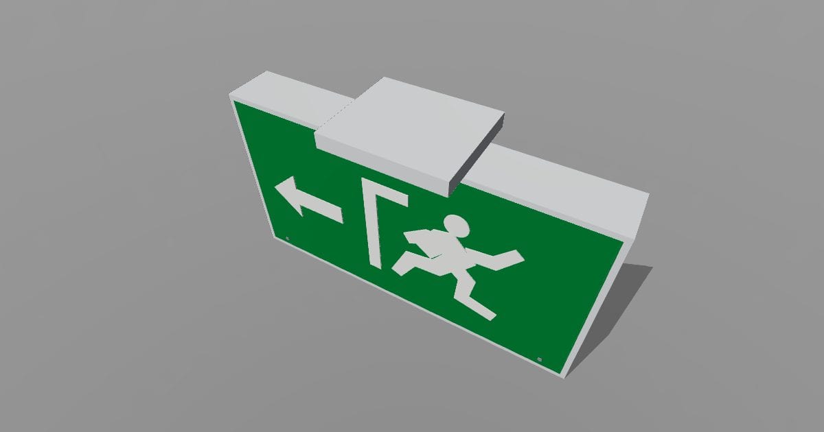 ISO running-man emergency exit sign