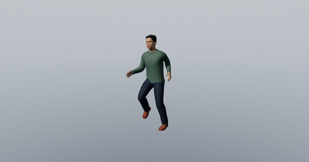 Jog - Sam 3D Person, Animated