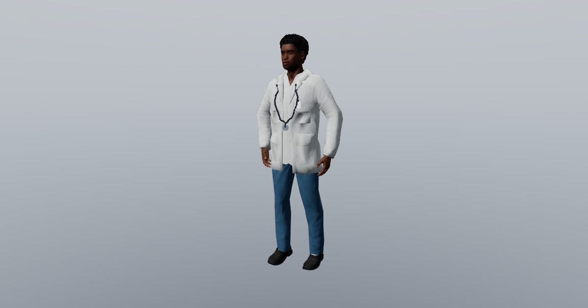 Jordan - 3D Person, Doctor with clinical coat