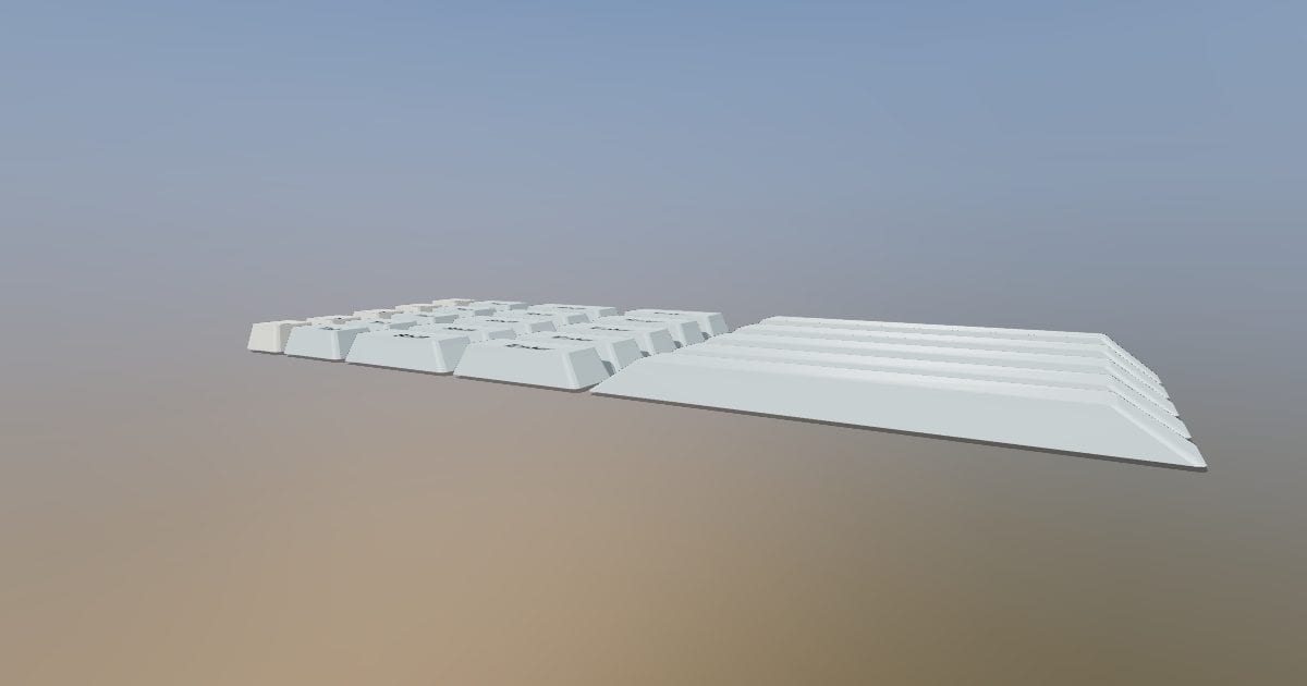 Keycap set with sculpted row profiles