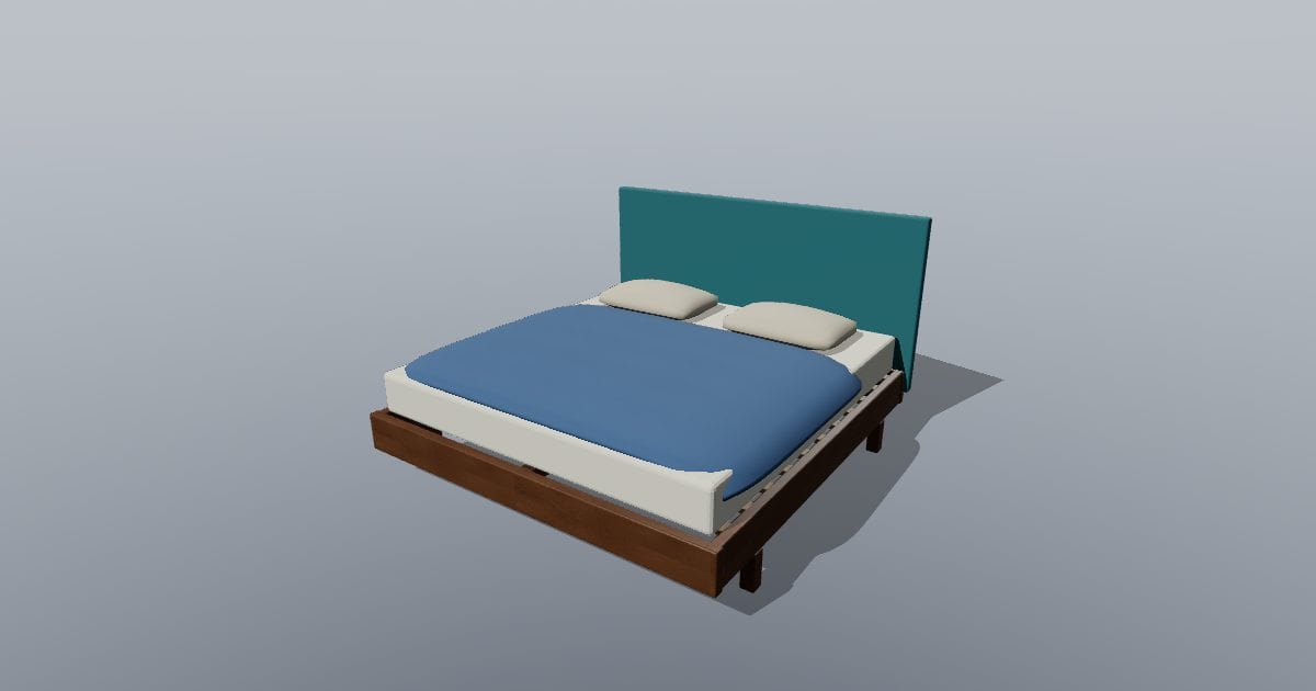 King bed with bedding - Original Interior Furnishing
