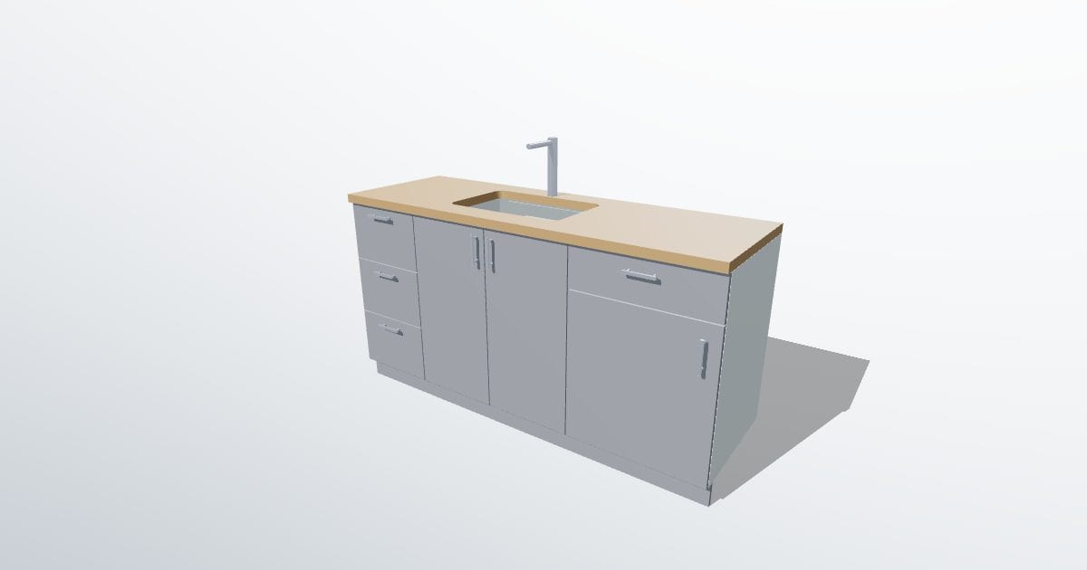 Kitchen base units with worktop