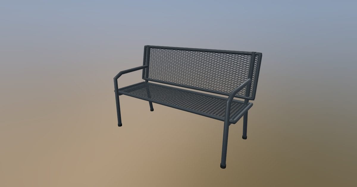 Lattice - Metal-Mesh Garden Bench