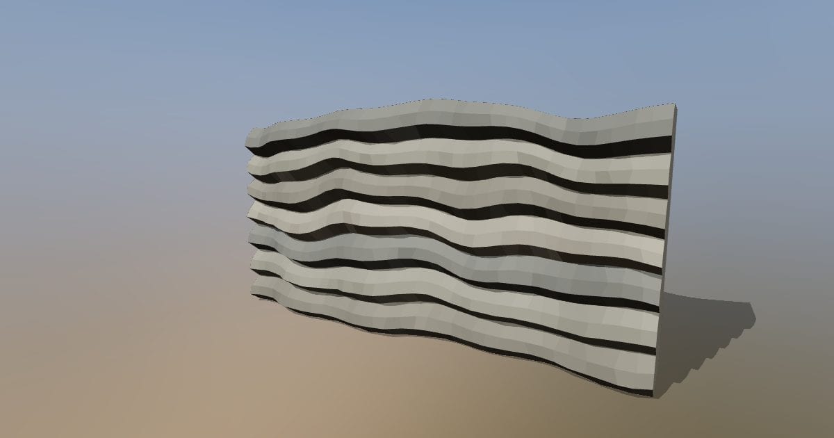 Layered cliff face six metre section