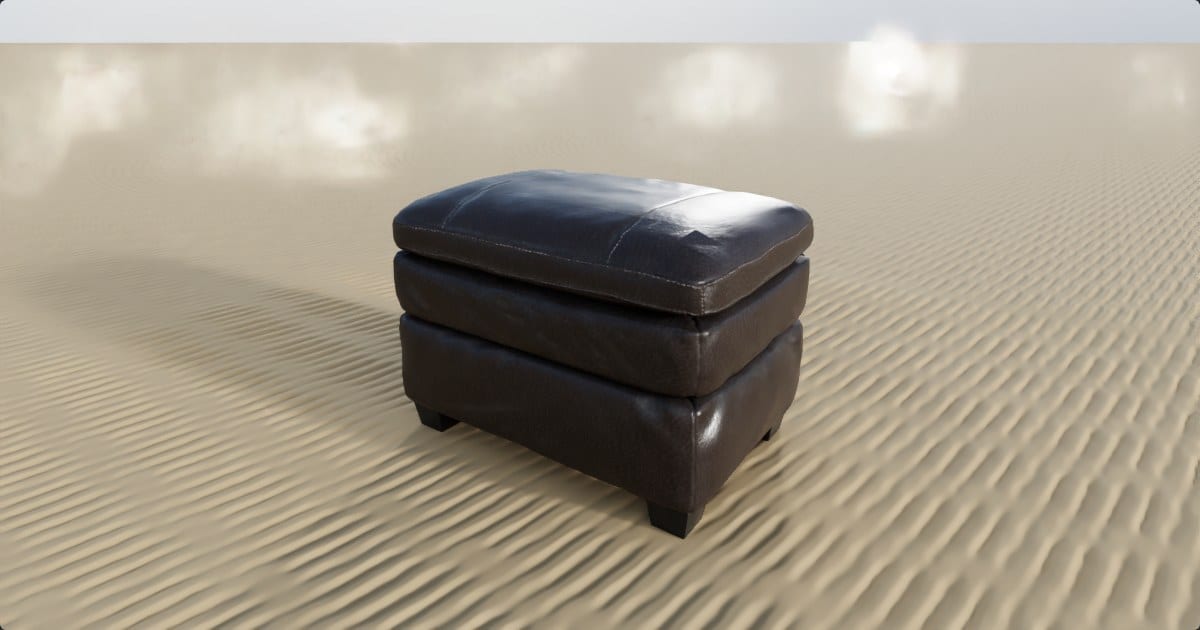 Leather ottoman