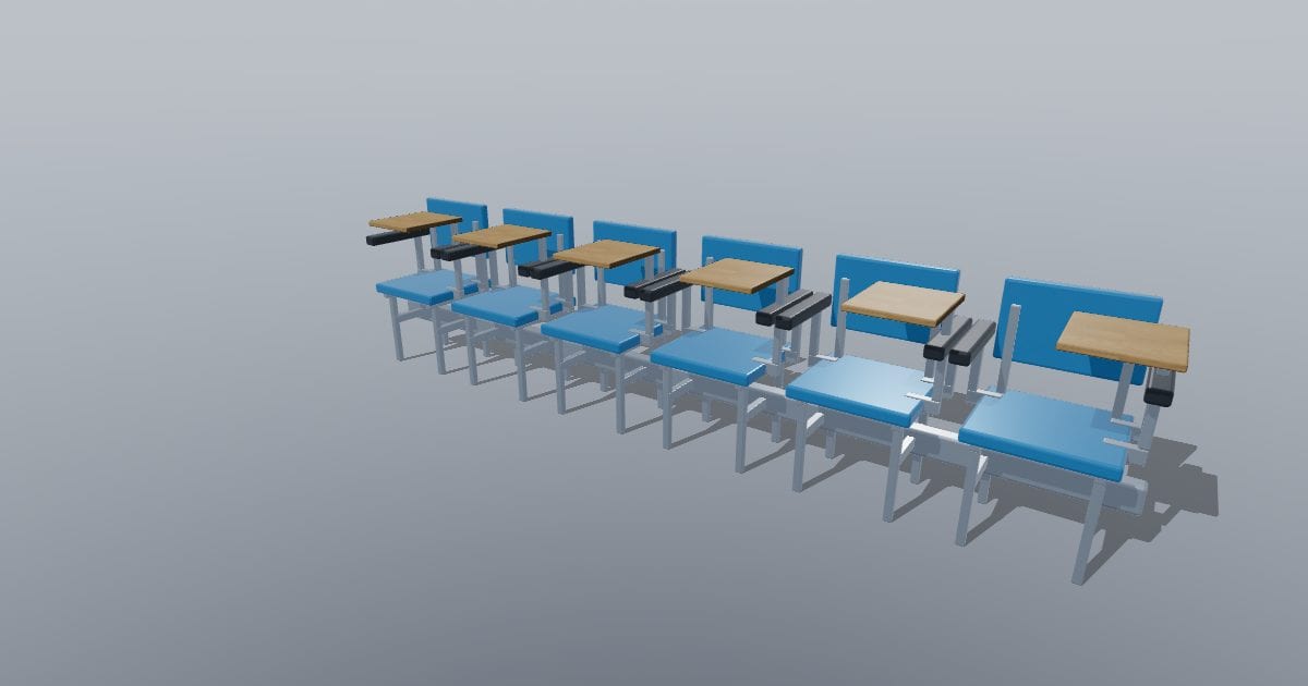 Lecture seating row six - Education furniture