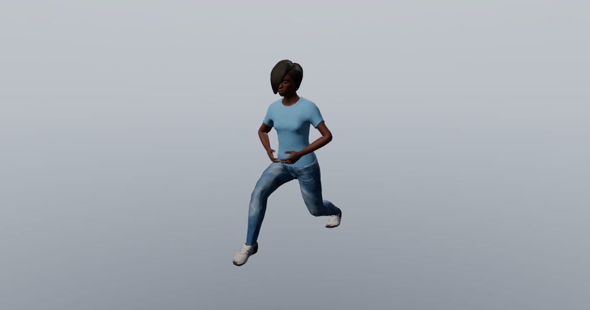 Left lunge stretch - 3D Person, Stretching