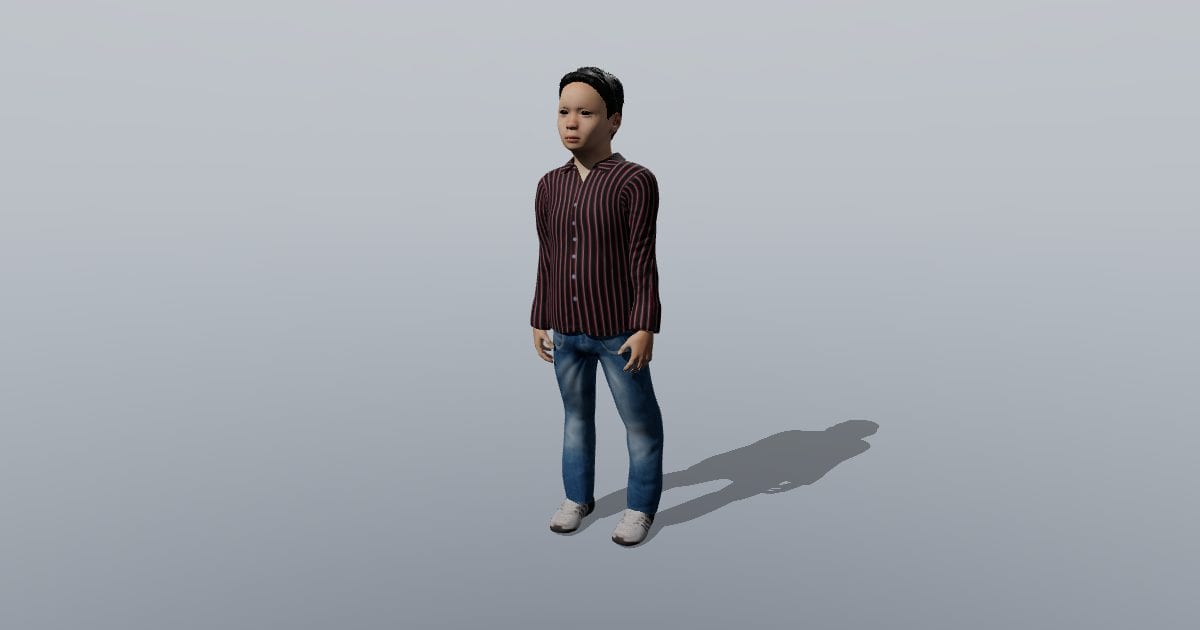 Leo - 3D Person, Child, standing