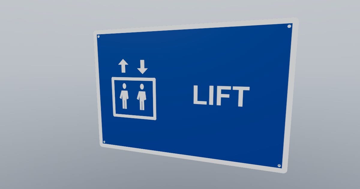 Lift wayfinding sign
