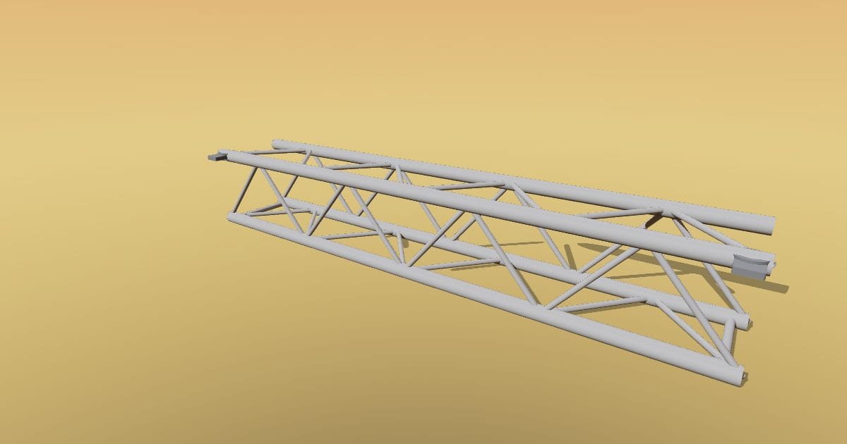 Lighting truss 2 m with clamps - Original lighting CAD