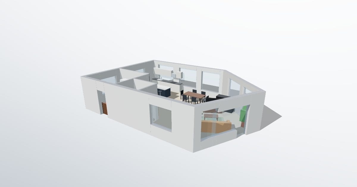 Loft with angled walls
