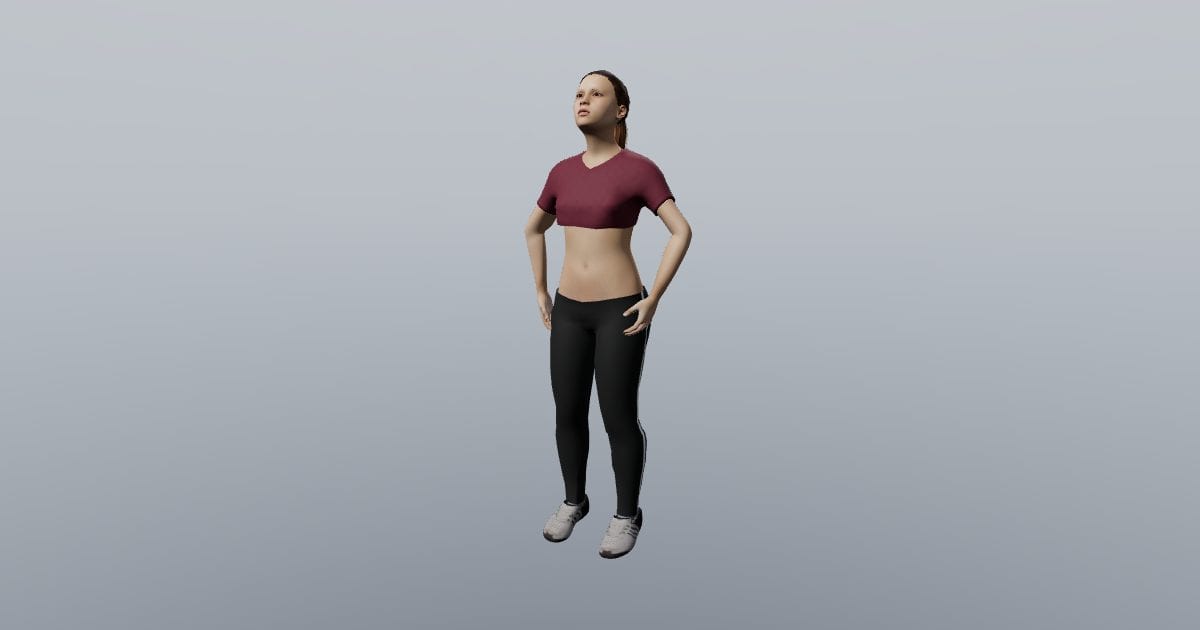 Looking upward - 3D Person, Standing