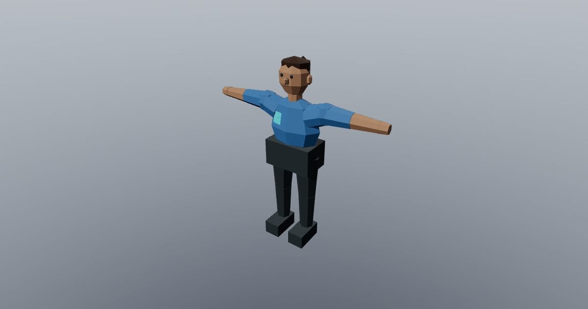 Low-poly Character - Casual female T pose rigged