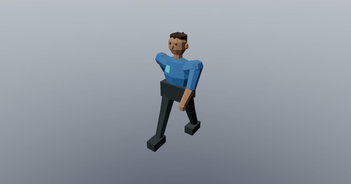 Low-poly Character - Casual female walking static