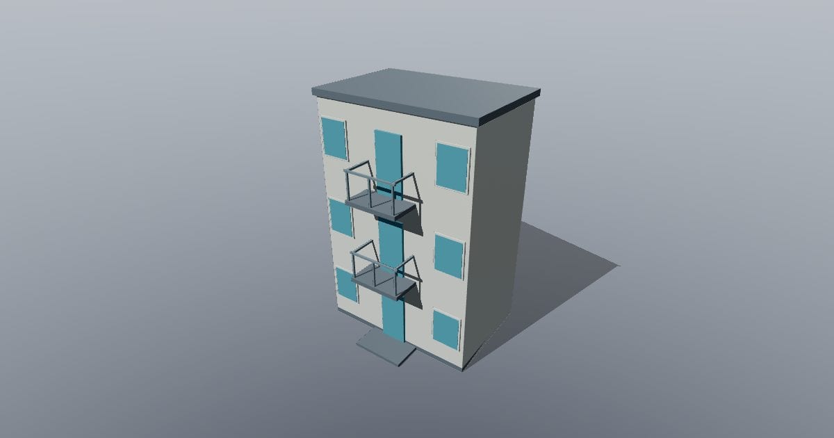 Low-poly City - Apartment building tall