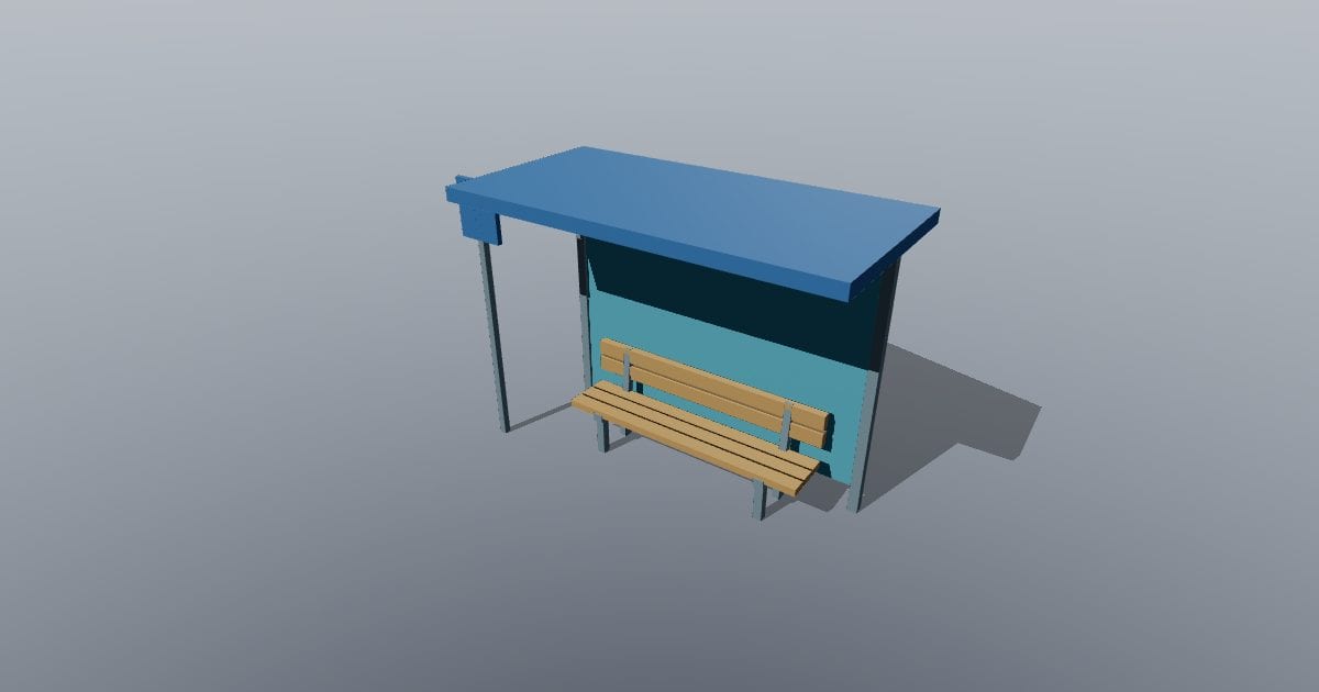 Low-poly City - Bus stop