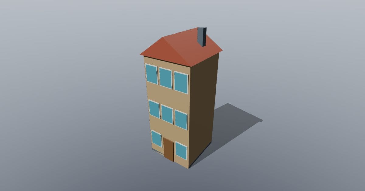 Low-poly City - House building tall