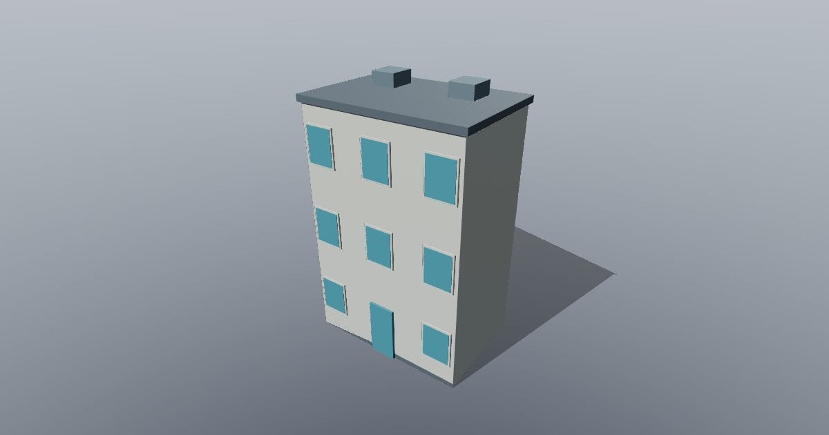 Low-poly City - Office building tall