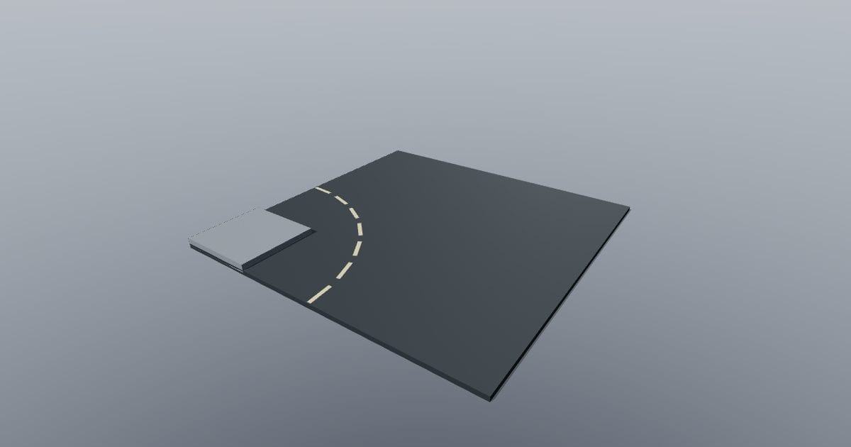 Low-poly City - Road corner