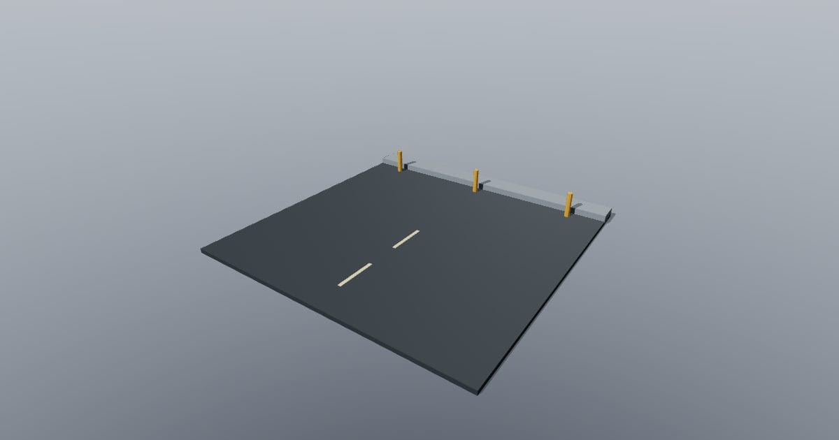 Low-poly City - Road end