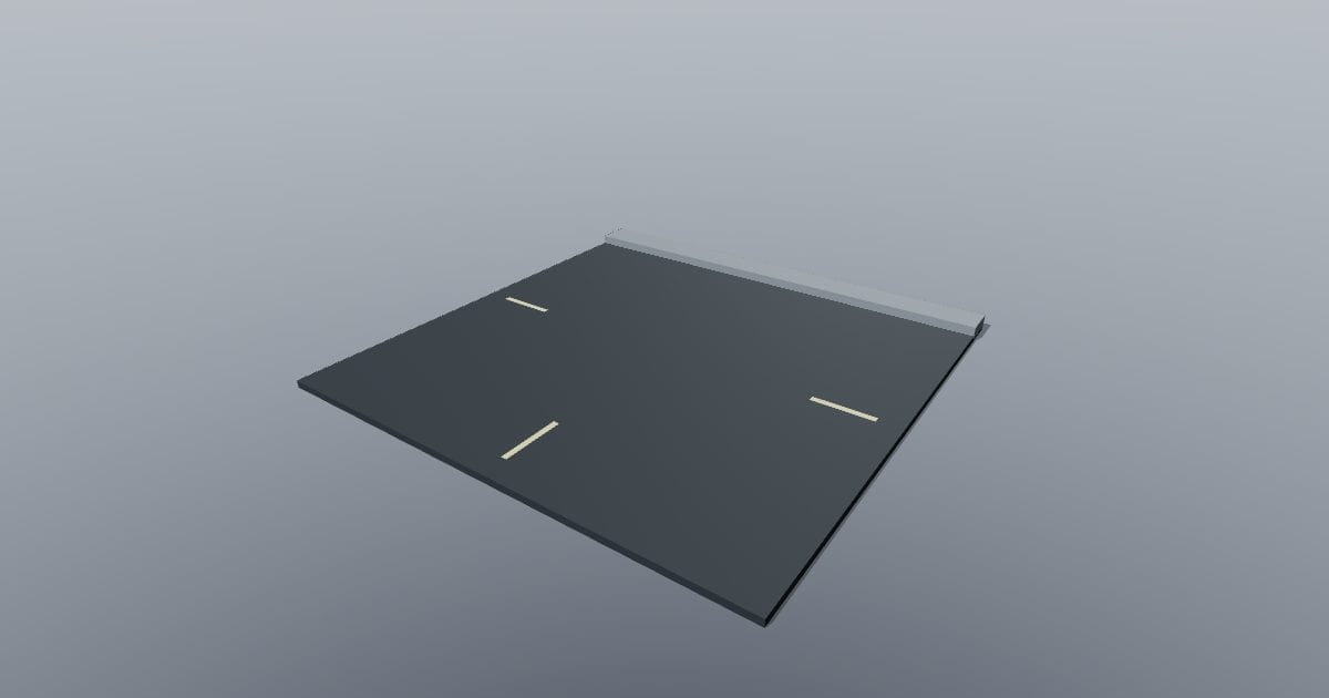 Low-poly City - Road T junction