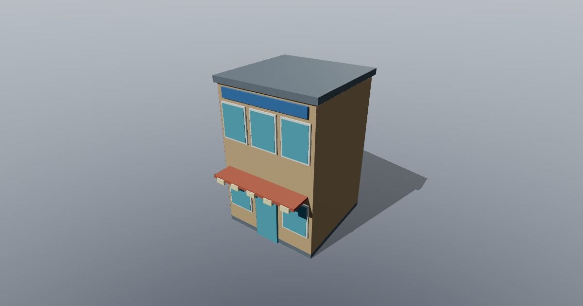 Low-poly City - Shop building medium