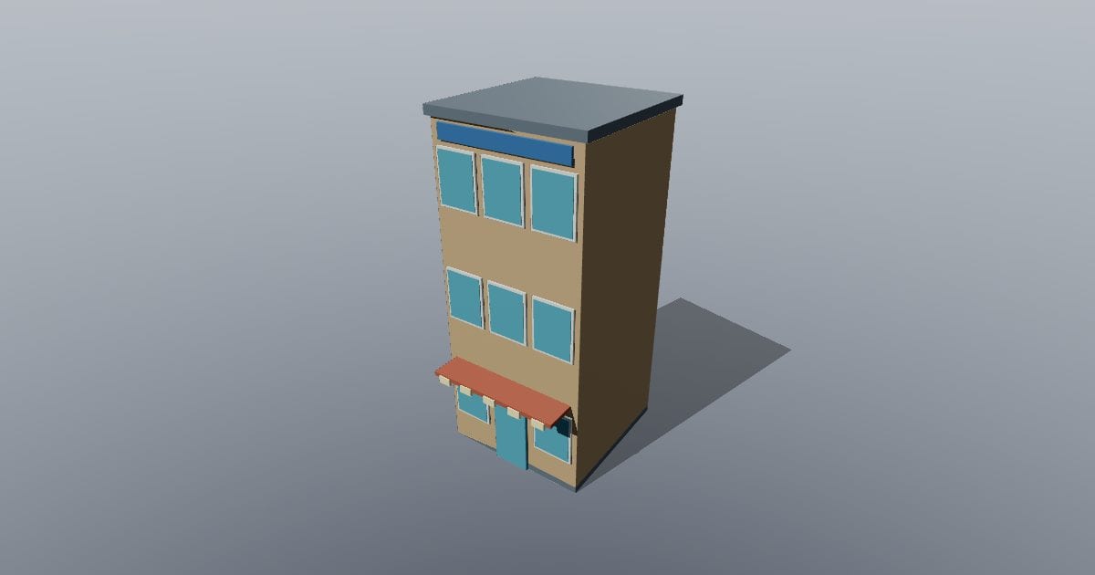 Low-poly City - Shop building tall