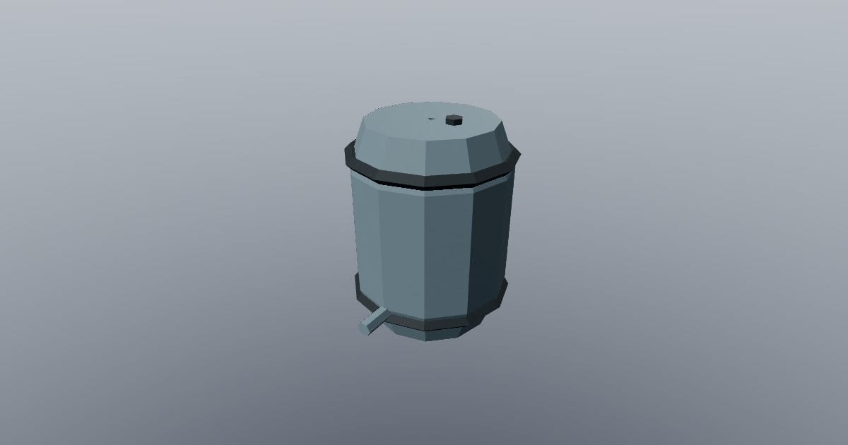 Low-poly Farm - Farm water barrel