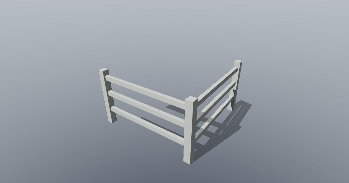 Low-poly Farm - Fence corner