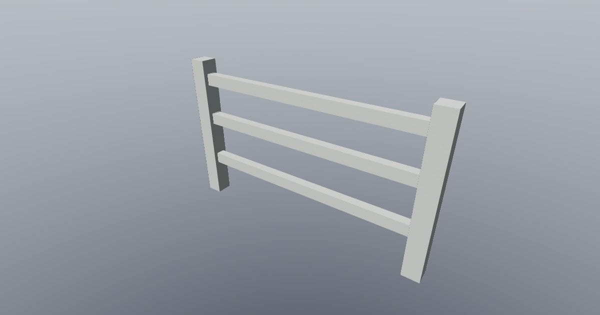 Low-poly Farm - Fence straight